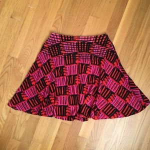 Kenzo love wool patterned skirt